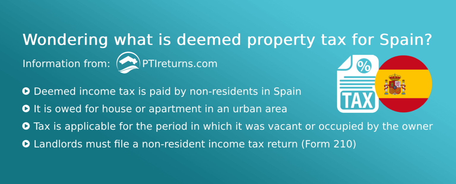 What are deemed tax returns for a property in Spain? PTI